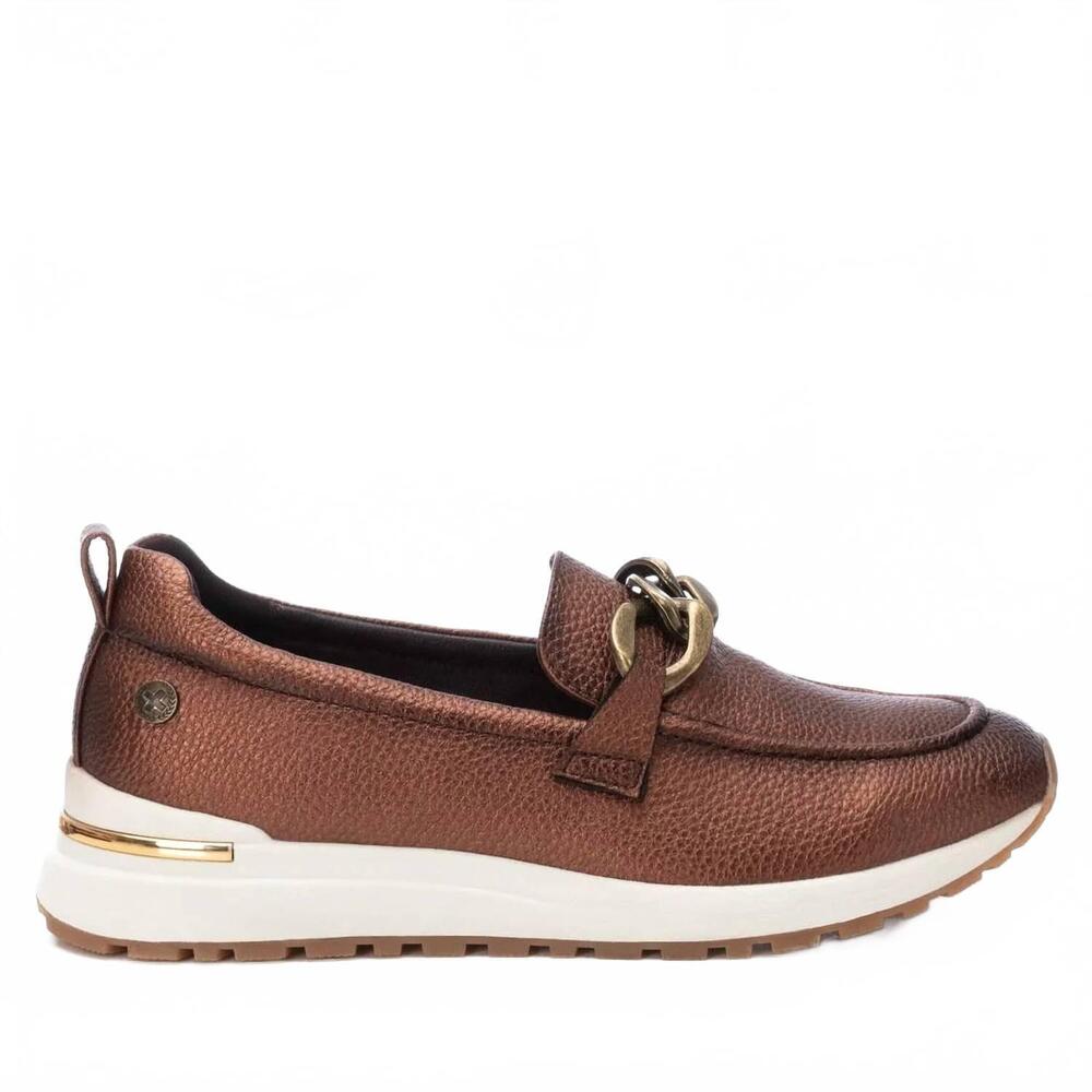 NEW XTI women's casual slip-on moccasins in bronze